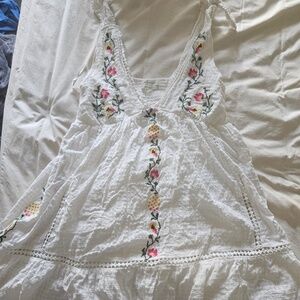 UO Forever Embroidered Mini Dress